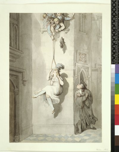 PD.52-1958 Un vecchio trucco universitario, contrabbandare una signora da Thomas Rowlandson